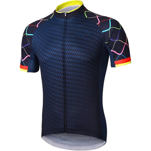 Maillots de cyclisme unisexes imprimés tendance, fermeture éclair intégrale, 100 % polyester, qualité supérieure, séchage rapide, respirant - Product Image 1