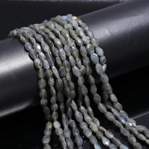 Cuentas de labradorita de forma ovalada para collares, pulseras y fabricación de joyas, cuentas de cristal de labradorita brillantes para mujeres - Product Image 2
