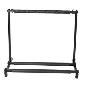Supporto Pieghevole Triplo per Chitarre, Design Flessibile in Metallo Nero - Product Image 1
