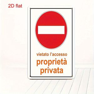 CIFbuy Targa in metallo vintage italiana, segno di proibizione di accesso per proprietà privata, spessa, decorativa per interni ed esterni, avvertimento di sicurezza - Product Image 3