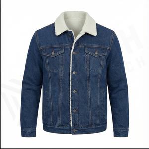 2025 Venta al por mayor de moda personalizada de invierno ropa de calle para hombres chaqueta vaquera negra en blanco - Product Image 2