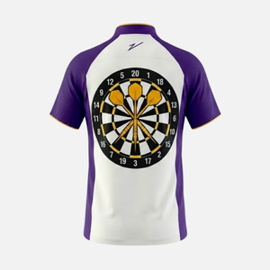 Maillot de fléchettes de haute qualité blanc et noir en polyester, chemises de fléchettes bleues pour hommes et femmes - Product Image 4