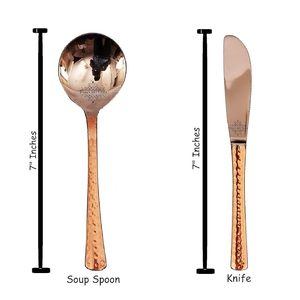 Steel Copper Cutlery <b>Flatware</b> 60 Pieces Set of Spoons Forks & Knives Served with DisheS <b>Flatware</b> & Tableware Items - Product Image 5