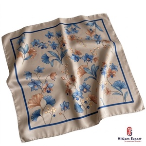 Écharpe en soie de luxe imprimée sur mesure pour femme, foulard carré léger, fabricant OEM, produits textiles personnalisés Chypre, mode - Product Image 1