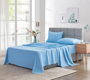 Cooling and Breathable <b>Sheets</b> 100% Cotton <b>Flat</b> <b>Fitted</b> <b>Sheet</b> Sets - Product Image 1