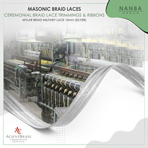 Professional Design High Quality Silver Thread Mylar Bullion Wire <b>Braid</b> Lace Traditional Ceremonial Uniform <b>Accessories</b> - Product Image 4