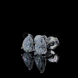 Boucles d'oreilles en diamant exquis 2.0Ct Pear Lab Grown en or massif 10K 14K 18K Boucles d'oreilles en diamant poire étincelante Cadeau pour elle - Product Image 6