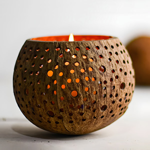 Coconut tea light candle <b>holder</b> dining party accessories high quality coco shell <b>tealight</b> <b>holders</b> - Product Image 3