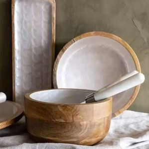 Creative household Acacia wood salad bowl practical round solid wood <b>large</b> fruit bowl anti - Product Image 3