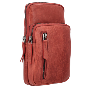 Women's Red Leather Crossbody Bag with Tassel Zipper Closure Classic <b>Mini</b> Messenger Shoulder Handbag for Daily Use - Product Image 1