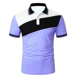 Men's Short Sleeve Color Blocked <b>Polo</b> Shirt Knitted Regular Fit Contrast Trim Casual Style Pink Black <b>White</b> - Product Image 5