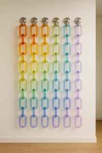 ชุดโซ่อะคริลิกเรซิ่นสีสันสดใสสำหรับตกแต่งผนังห้องนั่งเล่นสมัยใหม่ บันได และงานศิลปะตกแต่งภายใน - Product Image 4