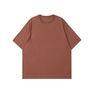 Camiseta de algodón para hombre, manga corta, cuello redondo, informal, de punto, color liso, oversize, estilo urbano, lavado ácido, transpirable - Product Image 6