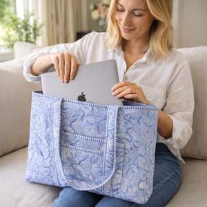 Sacs fourre-tout écologiques en coton Jaipur vintage bohème faits à la main de qualité supérieure avec fermeture éclair et poches pour le shopping et l'usage quotidien - Product Image 6