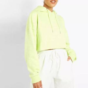 Sudadera con Capucha Verde Neón para Mujer, Informal, de Felpa No Tejida, Transpirable - Product Image 1
