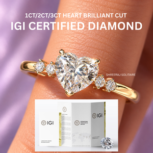 Heart Cut Lab Grown <b>Diamond</b> Engagement <b>Ring</b> 14K Solid Gold with Side accent <b>diamonds</b> IGI Certified <b>Diamond</b> <b>ring</b> for Women - Product Image 2