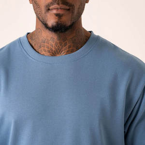 Camiseta OEM personalizada para culturismo, lisa, de talla grande, elástica, de poliéster, para gimnasio, ropa deportiva, con hombros caídos - Product Image 5