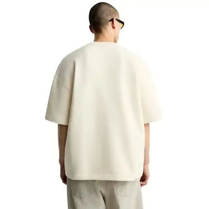 เสื้อยืดเจอร์ซีย์ผู้ชายผ้าฝ้าย 100% ขายส่ง เสื้อเปล่าไม่มีลาย รับผลิตเสื้อผ้า OEM เสื้อยืดผู้ชายทรงโอเวอร์ไซส์ ทรงบ็อกซี่  ลายเรียบ - Product Image 6