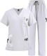 Nurse <b>Scrub</b> Set V Neck Top Drawstring Pants Quick Dry Medical <b>Uniform</b> Multiple Pockets OEM ODM Wholesale - Product Image 2