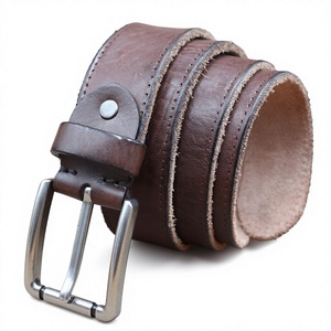 Ceinture large décontractée en cuir véritable noir vintage faite à la main avec boucle à ardillon – Vente en gros de ceintures en cuir véritable - Product Image 4