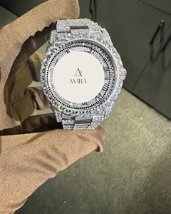 Reloj de Pulsera Analógico con Diamantes Moissanite VVS Totalmente Cubiertos de Piedras Brillantes, Estilo Antiguo, Hip Hop, Mecánico, de Acero Inoxidable, Resistente al Agua - Product Image 4