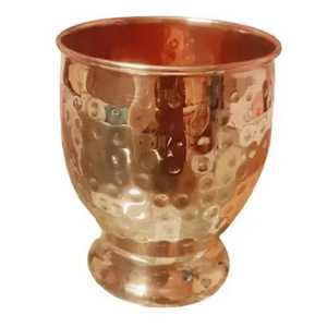 Gobelet décoratif en cuivre avec motif floral, vaisselle rustique écologique pour l'eau et les jus - Product Image 4