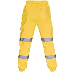 Pantalon de travail haute visibilité jaune, pantalon cargo de sécurité, vêtements de travail de construction, multi-poches, taille élastique, jogger - Product Image 3