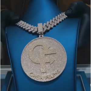 Colgante Hip Hop 3D Personalizado de Fábrica con Nombre, Diamantes Moissanita VVS, Cadena Cubana, Colgante de Moissanita para Hombre, Joyería Iced Out - Product Image 1