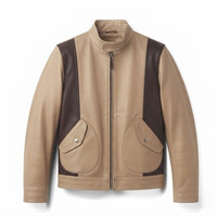 Blouson en cuir pour homme, cuir véritable, style motard, fermeture éclair intégrale, col montant, poignets ajustables et doublure intérieure douce