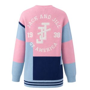 Jack and Jill Women Color <b>Block</b> Knit Cardigan Pink Blue Navy V Neck Button Front Long Sleeve Sweater with Pockets Casual Fashion - Product Image 3