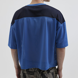 Streetwear pour hommes, jersey en maille ample, matière en maille légère, respirant, coupe ample, logo personnalisé, service OEM - Product Image 4