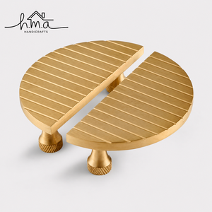 Handmade Solid Brass Round Cabinet Knob White Ceramic Inlay Decorative <b>Drawer</b> <b>Pull</b> Dresser Wardrobe Kitchen Bathroom Furniture - Product Image 3