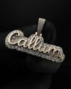Pendentif personnalisé de luxe Hip Hop avec nom en lettres cursives serties de pierres, en argent 925, Moissanite VVS certifiée, plaqué rhodium, unisexe - Product Image 4
