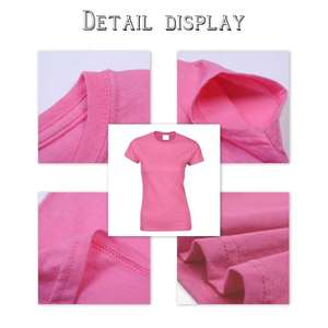 Usines OEM/ODM : Vente en gros de T-shirts en coton uni à manches courtes en velours côtelé grande taille, de haute qualité, durables, pour femmes, col rond, à motifs floraux - Product Image 2