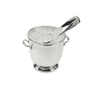 Enfriador de vino metálico de diseño minimalista con acabado plateado, cubitera para champán con asa para bar y fiestas, enfriador de cerveza. - Product Image 2