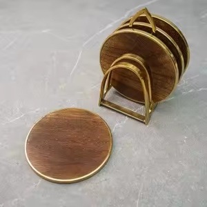 Luxury Wooden <b>Coaster</b> Set Decorative <b>Drink</b> <b>Coasters</b> for Dining Table Home Kitchen and Coffee Table Decor - Product Image 2
