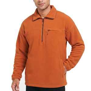 Vestes polaires pour hommes, lourdes, douces et chaudes, avec poche poitrine, col rabattable, manteau polaire d'hiver pour activités extérieures - Product Image 1