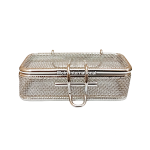 Premium Manual <b>Small</b> Wire Mesh <b>Box</b> with Lid Stainless Steel Storage Container for Surgical Dental and Medical <b>Tools</b> - Product Image 5