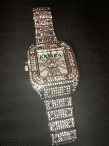 Premium Quality Luxury Rectangle Quartz <b>Watch</b> Unisex Hip Hop Iced Out Rhinestone Stainless Steel <b>Watch</b> - Product Image 5