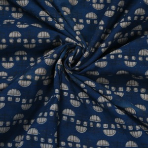 Tissu en coton indigo biologique fait main, style Kalamkari, avec imprimé floral, pour Kurtis, robes, coussins, draps de lit - Product Image 5