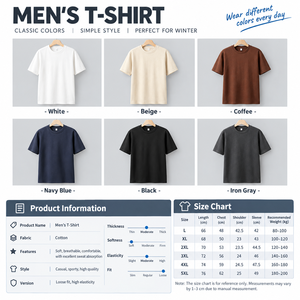 OEM Mens 280G Heavyweight German Fleece <b>T</b> <b>Shirt</b> Short Sleeve Warm Mid Neck Base Layer Autumn Winter Thick Casual Thermal <b>T</b> <b>Shirt</b> - Product Image 2