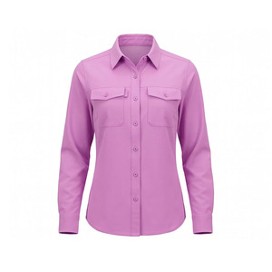 Chemise de pêche à manches longues boutonnée de couleur unie, personnalisable, séchage rapide, pour femmes, meilleure performance - Product Image 3