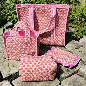 Bohemian Embroidered Crab Coral Tote Bag Summer <b>Beach</b> Style <b>Canvas</b> Shoulder Bag Panelled Design Open Top - Product Image 3