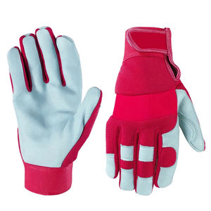 ถุงมือหนังวัวสำหรับงานช่าง งานประกอบ งานซ่อมแซม สีแดงขาว ป้องกันนิ้วมือเต็มรูปแบบ รุ่นใหม่ล่าสุด - Product Image 1