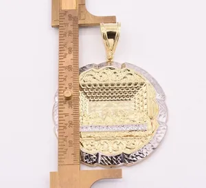 Colgante de la Última Cena de los Apóstoles de 3 Pulgadas, Corte Diamante, Oro Amarillo y Blanco Real de 10K, Amuleto Masculino - Product Image 2