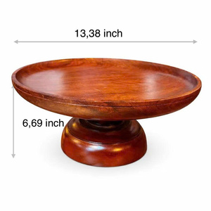 Assiette de présentation ronde moderne et écologique en bois de rose massif poli, faite à la main, durable, idéale pour les cadeaux - Product Image 4