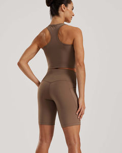 Shorts Deportivos Personalizados Premium True Blue para Mujer, Cintura Alta, Cintura Compresiva, Absorben el Sudor - Product Image 3