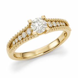 14K Gold Rhodium Plated Engagement Wedding Three-<b>Row</b> Pave Band Ring Lab-Grown Diamond Claw-Prong Setting Customizable Sizing - Product Image 2