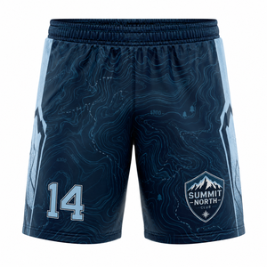 Pantalones Cortos Deportivos Summit North Club, Impresión Sublimada, Absorción de Humedad, Cintura Elástica, 100% Poliéster, Unisex, Adultos, Todas las Temporadas - Product Image 1