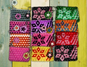 Porte-monnaie perlé coloré, petit portefeuille - Product Image 4